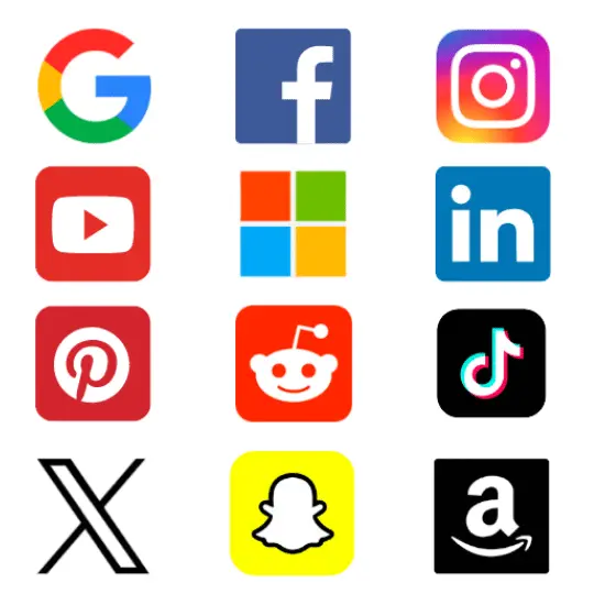 Logos of advertising platforms